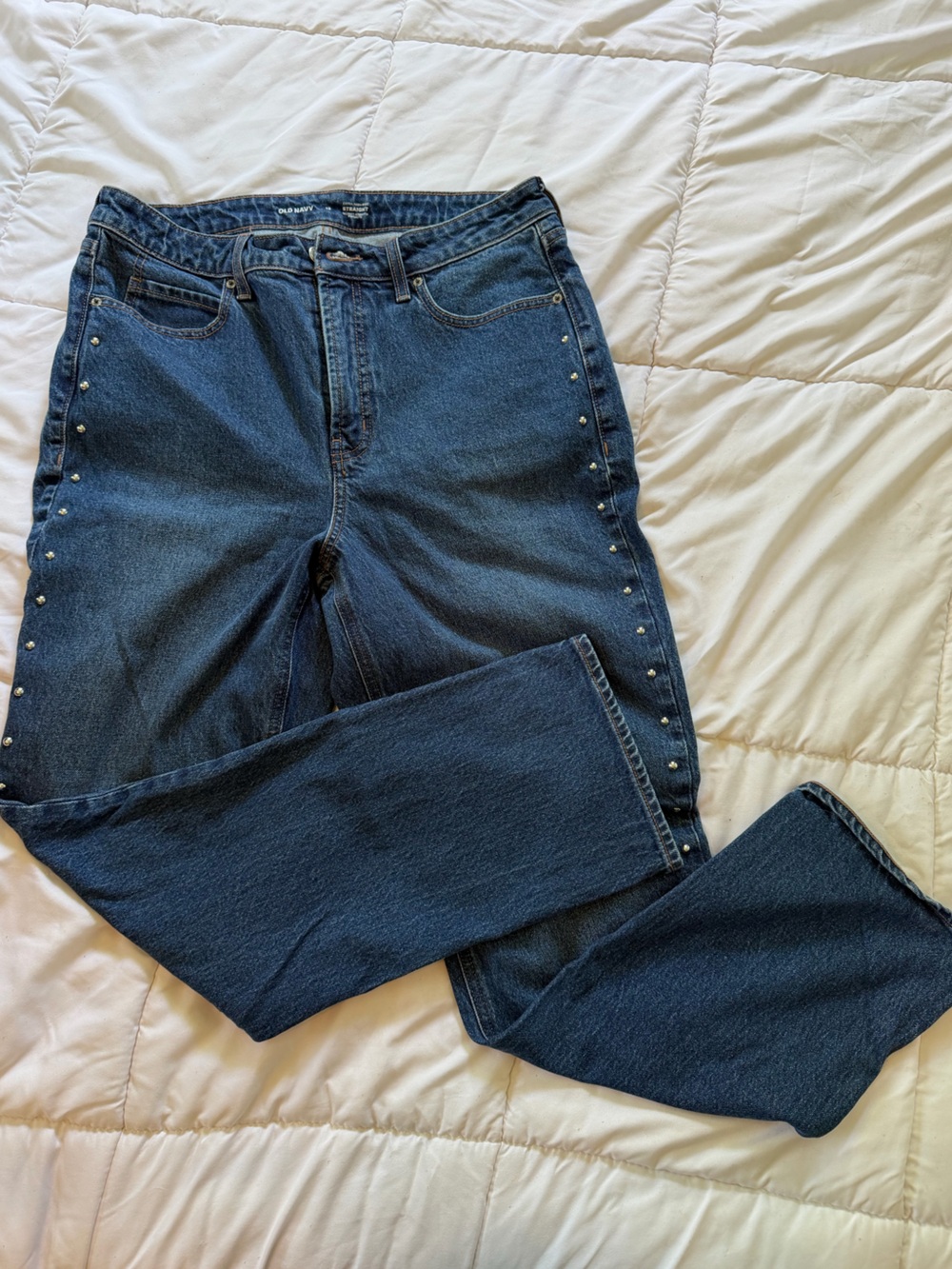 Old Navy Dark Blue Flare Jeans with Side Studs